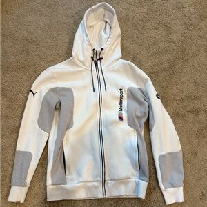 BMW Motorsport Puma White Hoodie with Black Accents
